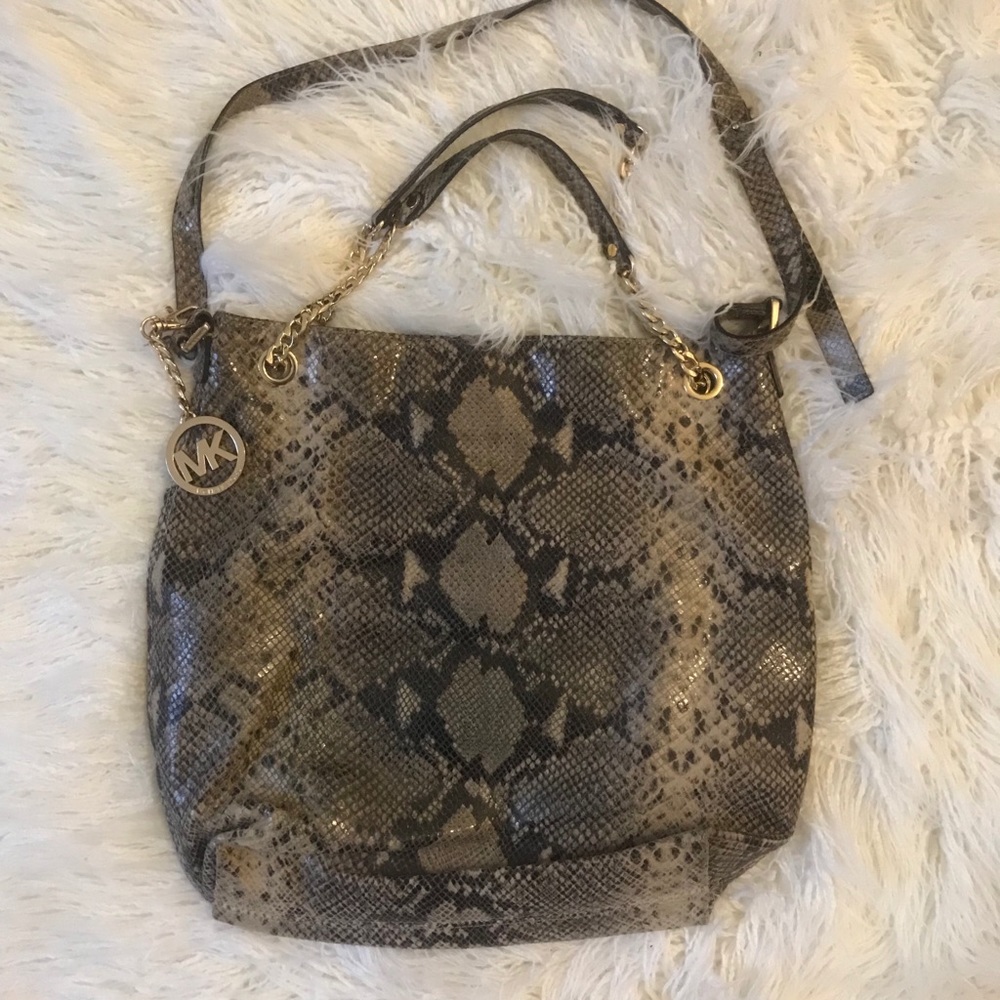 Michael Kors Snake Print Chain Link Bag